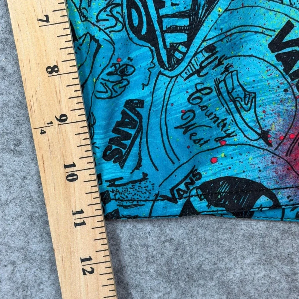 Vans Board Shorts Mens 40 Blue Black Graffiti Print Swim Trunks Skate